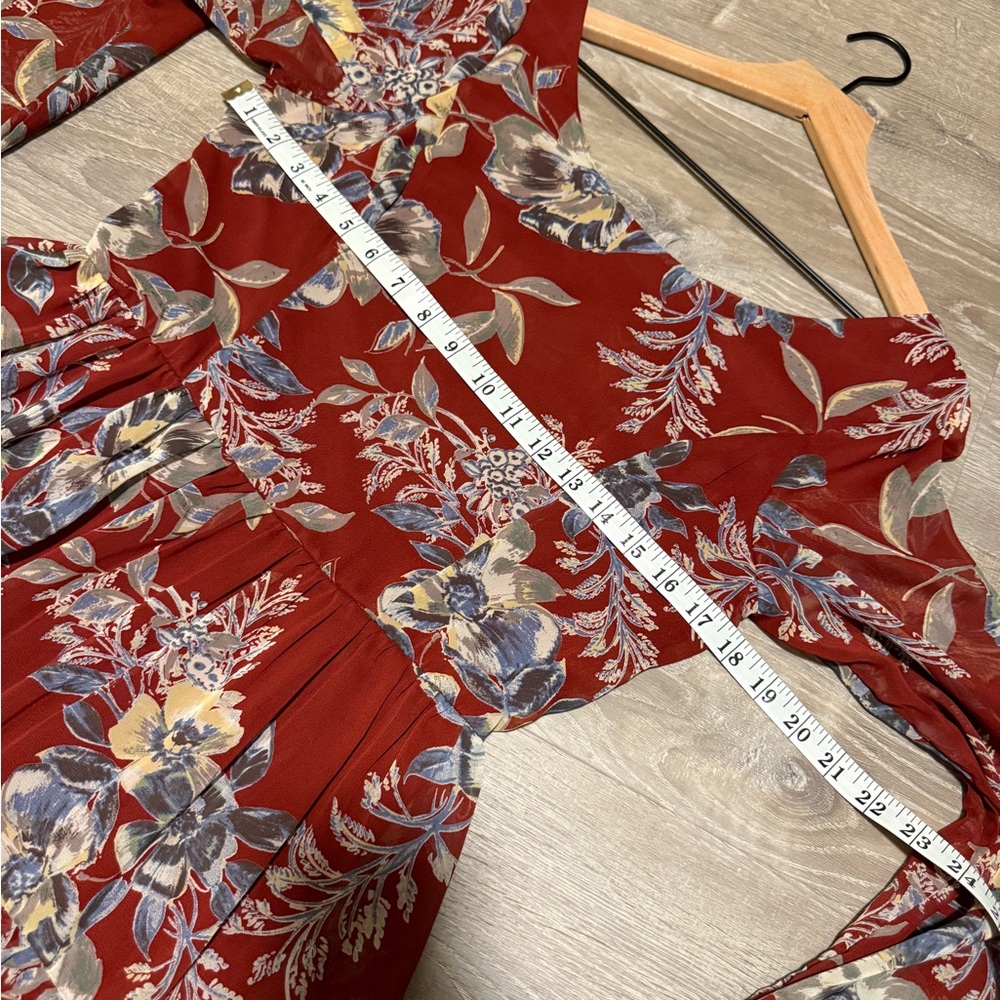 Soieblu Red Bishop Sleeve Sundress- Size M - Picture 8 of 13